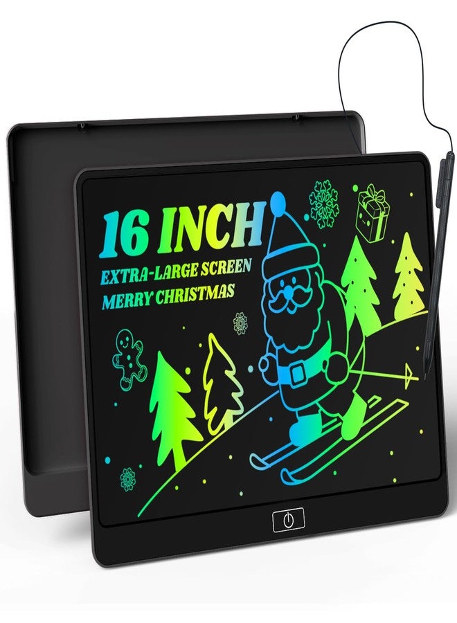 Kinayue LCD Writing Tablet,16 Inch Colorful Screen Doodle Board Toddler Educational Toys for 3 4 5 6 Years Old Boys Girls Reusable Portable Drawing Tablet Christmas Toys Gifts for Kids (Black) - Image 1